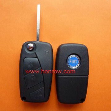 Hot sale 3 button flip remote key shell blank for fiat car key black color