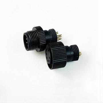 M12 Kode 2-8Pin Waterproof jantan dan betina+koneksi mur sekrup aluminium hitam