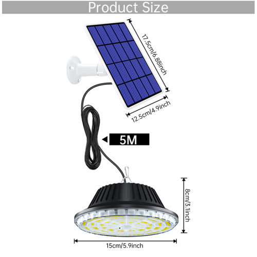 Motion Sensor Solar Ceiling Lamp with Remote Control