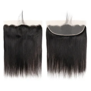 New Design wholesale Human Hair Frontal Slik Based Preplucked 13*4 Straight Hd Transparent Swiss Lace Frontal Closure