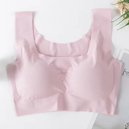 Wireless Ladies Ice Silk Push-Up Bra for Fitness Yoga Latex Underwear