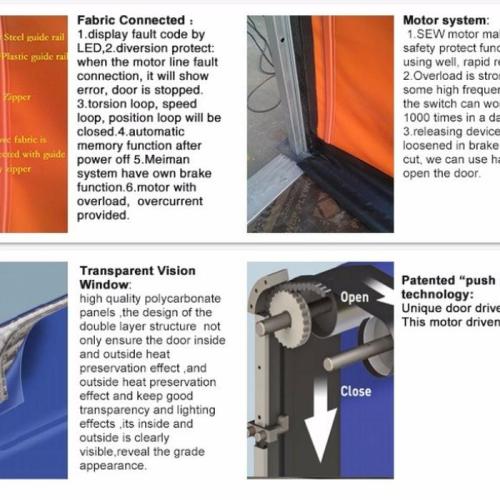 Industrial Automatic PVC Freezing Zipper Cold Storage Door