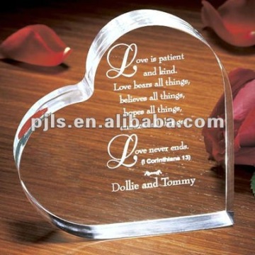 heart shape crystal for wedding souvenirs cake topper