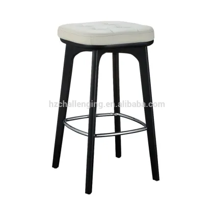 BS008A Leather wood bar stool
