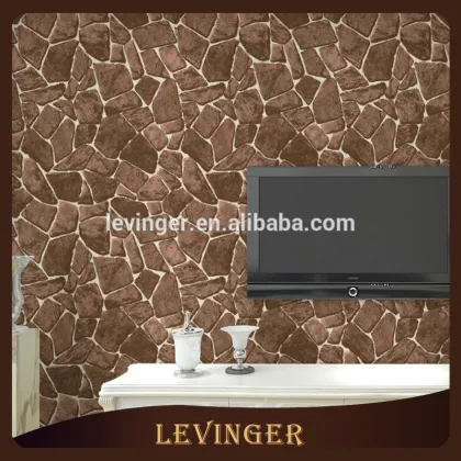 Levinger 3D Personalized Brown Stone shaped Wallpaper for House