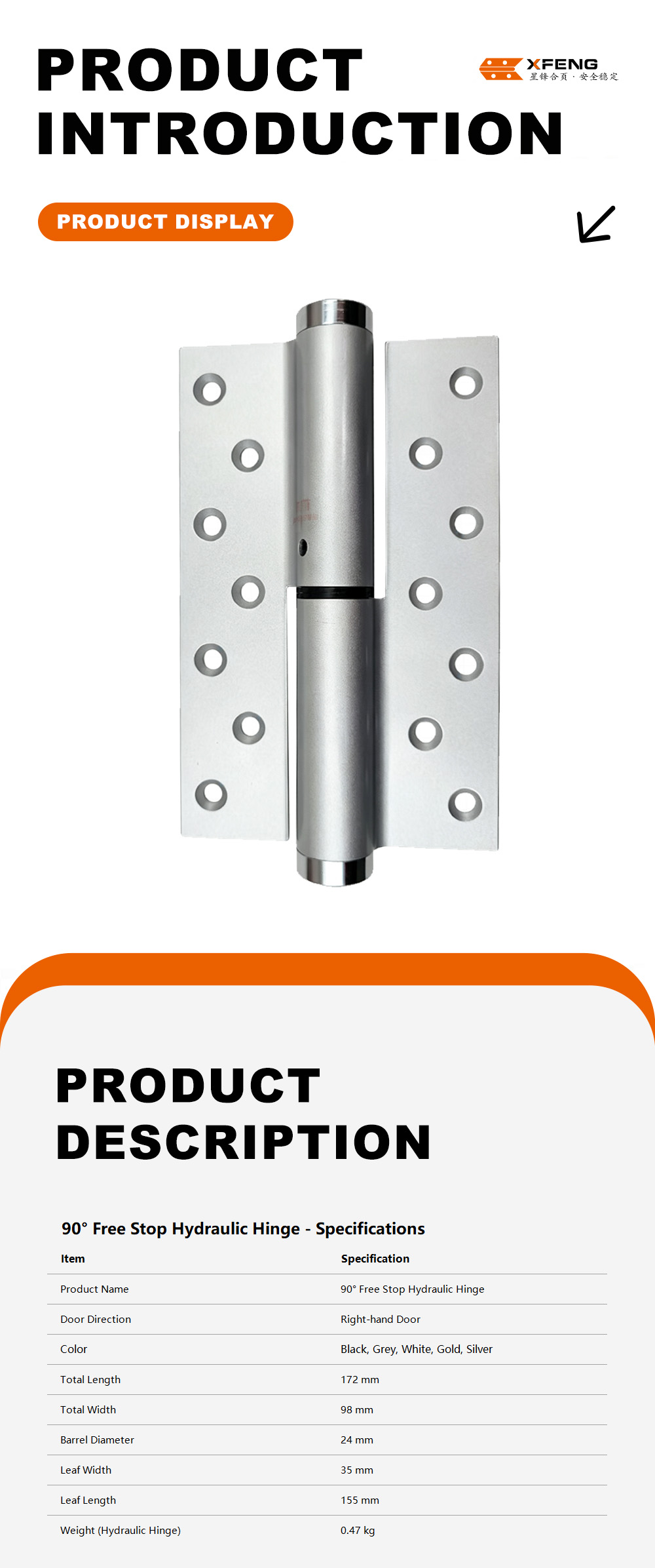 90° Non-positioning Hydraulic Hinge2