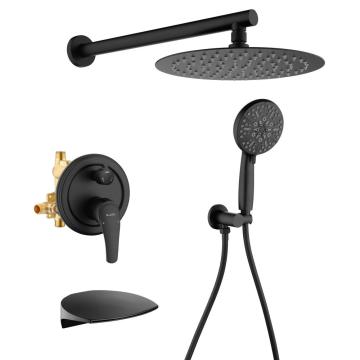 Matte Black Shower System with Tub Spout