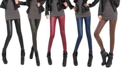 Women Skinny Stretch Faux Leather Pencil Pants 9006
