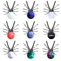 Gemstone 16MM Ball Antique Silver Spider Pendant (47x40mm) Necklace 45cm Black Cord