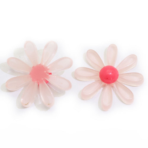 Transparente rosa Major Mini niedlichen blumenförmigen Harz Cabochon für Mädchen Kleidungsstück Haarschmuck Perlen Charms