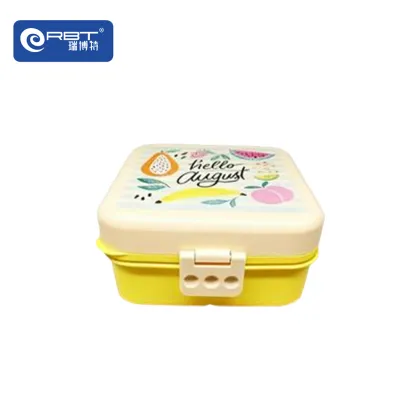 Cartoon lunch box household fresh-keeping box grid