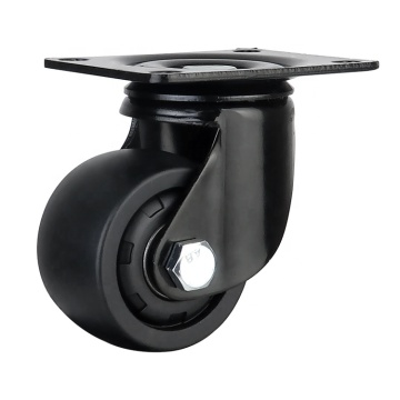 2/3 Inch Black Low Gravity Industrial Nylon Caster Wheels for Furniture, Kitchen Cabinets, and Trolleys with Mute, Fixed, Universal Brake Function
