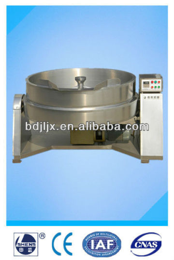 Bottom stirring tiltable steam jacketed pot