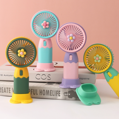 Ventilador portátil recarregável floral novo