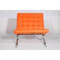 Orange Leather Barcelona Pavilion Chair Reproduksjon