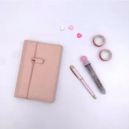 Triple Fold Pu Leather Traveler Notebook - Pocket Size Hobonichi Midori with Elastic Band