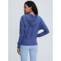 Blauwe casual Sport Hoodies met lange mouwen vrouwen