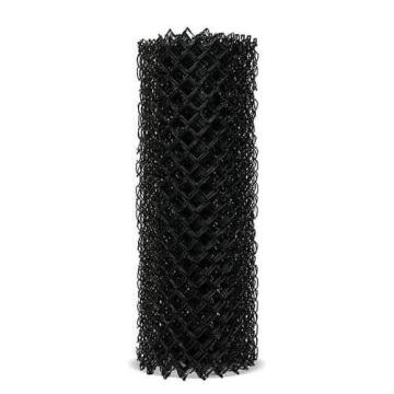 8ft Single Wire PVC Coated Black Metal Chain Link Fence 9 Gauge 50mm Aperture