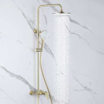Luxury Brass Shower Sets: Gold Bathroom Rainfall Mixer Valve