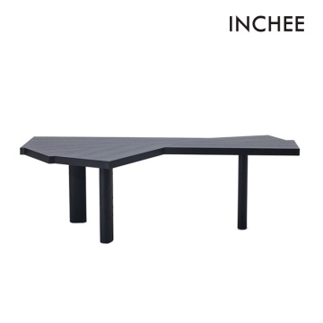 Black Office Desks Unique Design Irregular Desktop Desks Manufactory