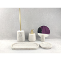 Customized Crystal Wood Grain marble bathroom accessory set