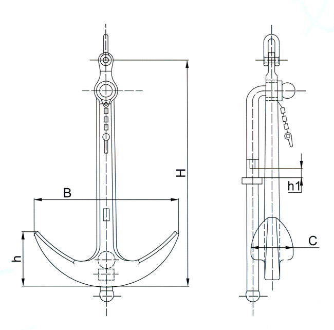 Black Asphalt Painted admiralty anchor