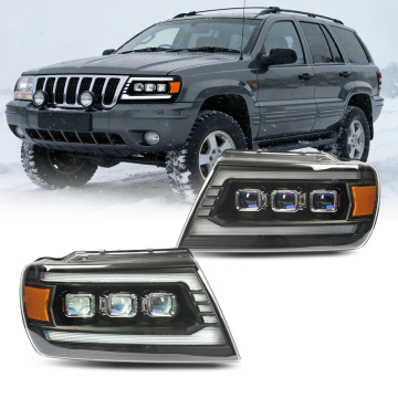 HCMOTIONZ LED Headlights for Jeep Grand Cherokee 1999-2004 Sequential Signal Front Lamps Assembly