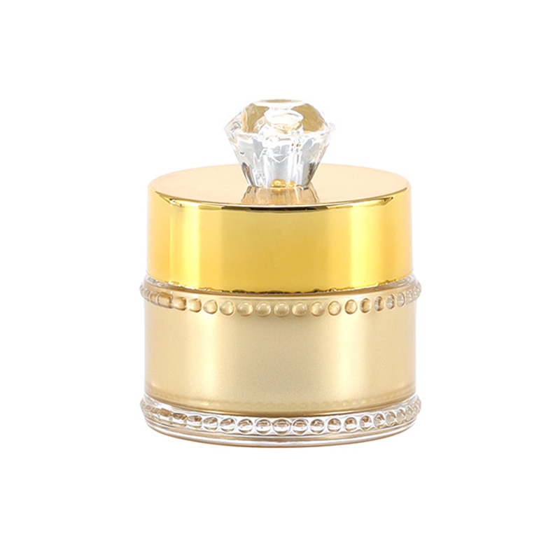 Couleur en or en gros de couleur or de forme diamant jarplasique acrylique petit pots de crème pour les yeux 10 ml 5g