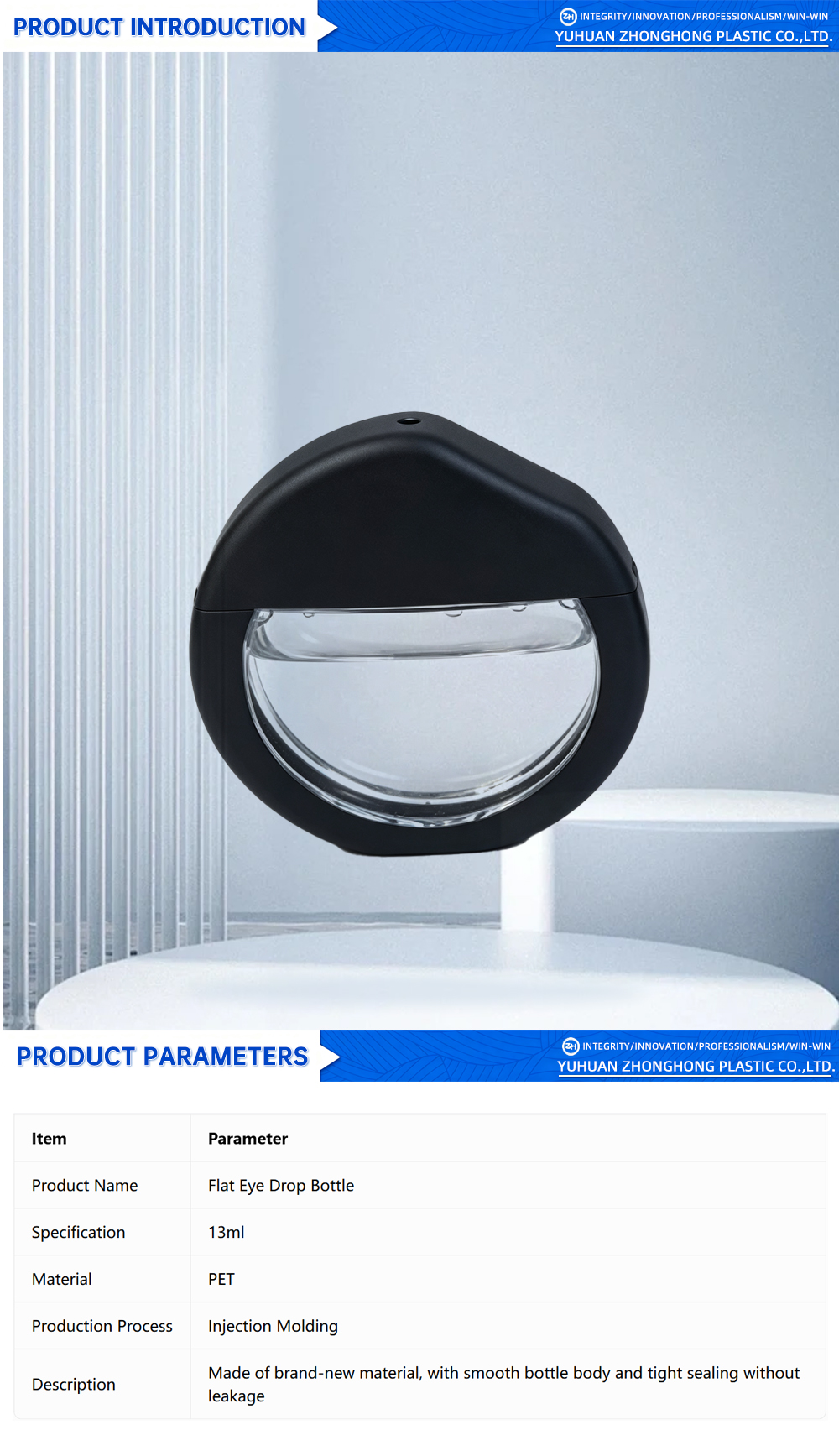 Compact Flat Eye Drop Bottle with Precision Tip