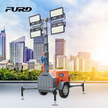 Chinese cheap 7m mobile trailer portable led light tower