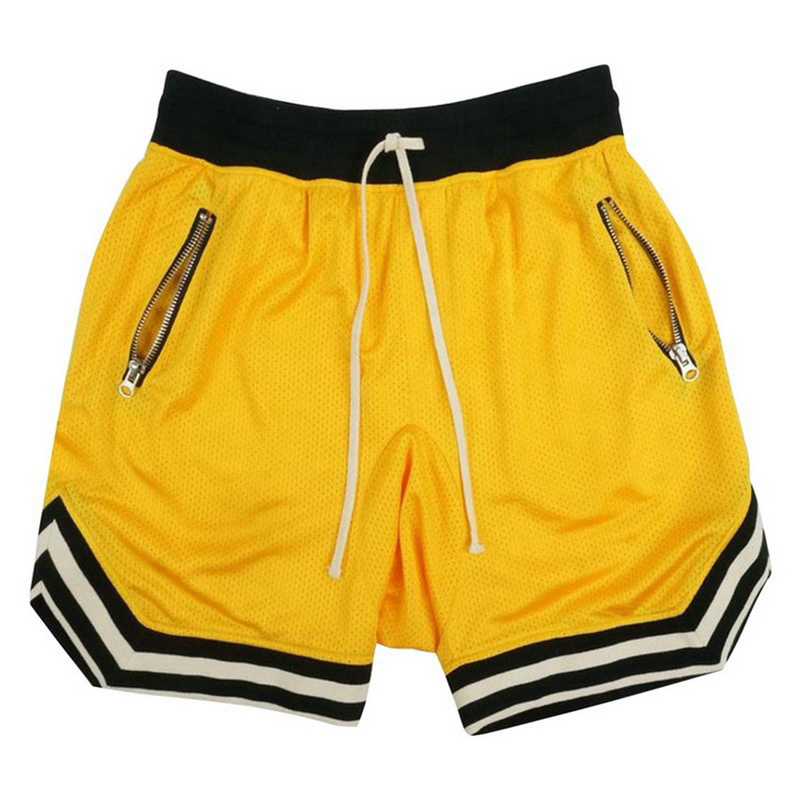 Shorts de basquete masculino com bolsos com zíper