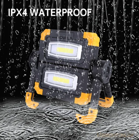Portable Waterproof COB LED Work Light - Cordless Adjustable Folding Handheld Spotlight
