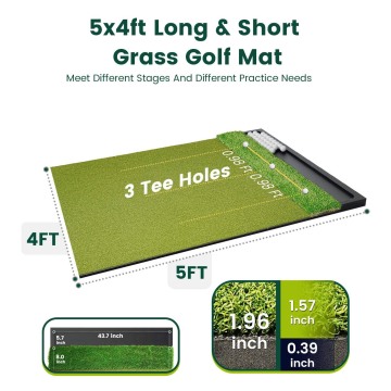 5x4 ft Dual Turf Hitting Mat Ball Tray