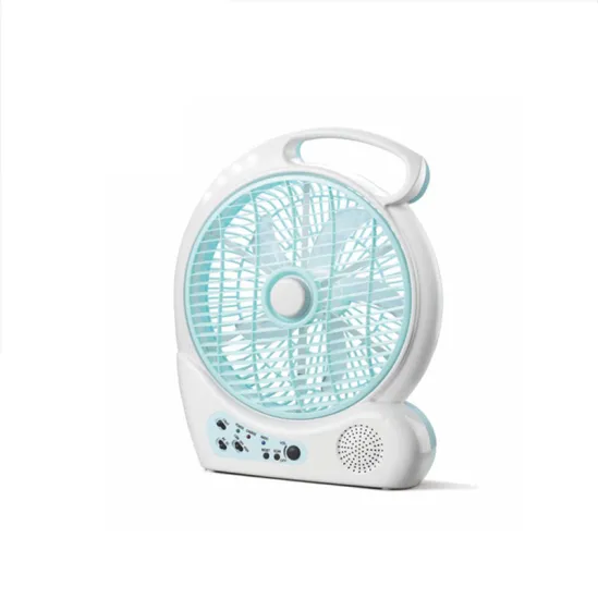 10 Inch AC/DC Solar Rechargeable Table Fan with LED Light and FM Radio