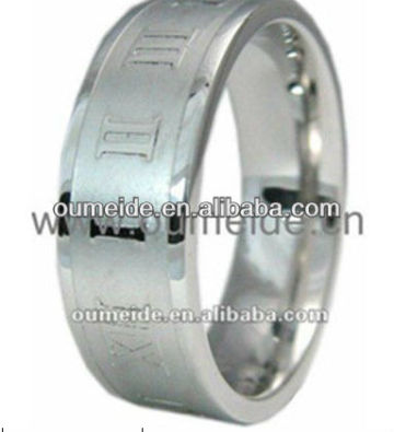 2013 custom made titanium antique roman numbers rings