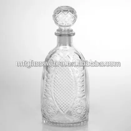 glass vodka wine bottles with cork lid