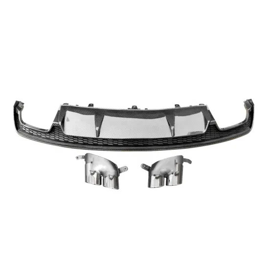 S7 Style Carbon Fiber Black Rear Diffuser for Audi A7 2016-2018