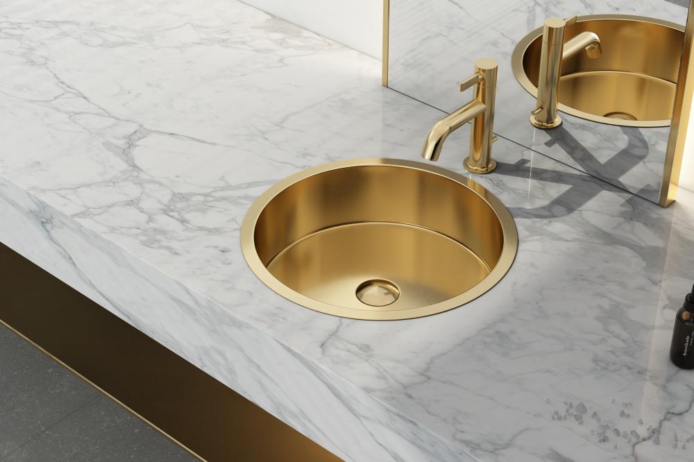 Washbasin da bagno in oro ad incasso Meiao