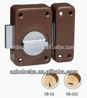 verrou button spring rim night latch lock