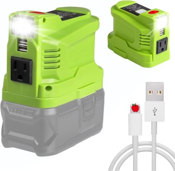 150 Watt Portable Power Inverter DC 18V to AC 110~120V for Ryobi 18V Battery-Powered Inverter Generator with AC Socket