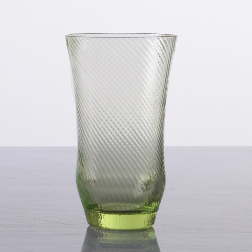 Großhandels-handgemachtes grünes Wasserglas-Set von 9