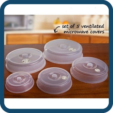 5pcs Plastic Ventilated Nesting Microwave Covers with Steam Vent, Microwave Spatter Cover Food Lid