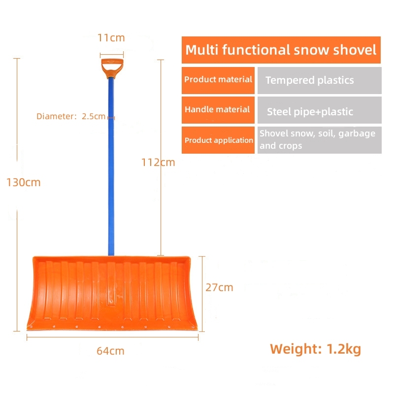 High Quality snow shovel with long steel handle/long handle snow shovel/square snow shovel
