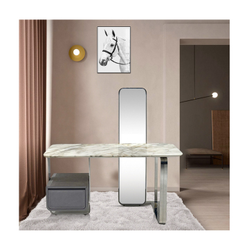 Light Luxury Natural Marble Top Dressing Table