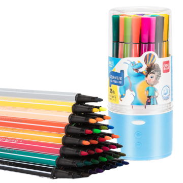 Deli 7060-36 36pcs/Barrel Blue Kids Water Color Pen Set for Art Painting and Graffiti, 1728 Pcs per Carton