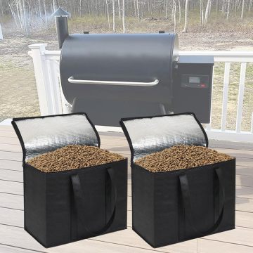Wood Pellet Storage Containers Smoker Pellets Storage Bags with Base Plate