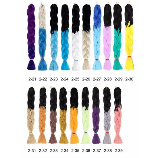 Factory Wholesale Cheap Price Ombre Jumbo Braid Three Colored Synthetic fiber Braiding Hair extensions
