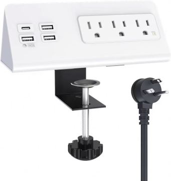 US Trójkąta zasilania-czarny biały klipsy na komputerze Multi-Plug 3AC 20W PD 4USB Type C Strip Power