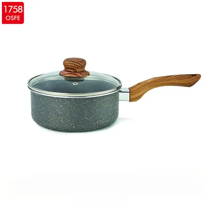 Wooden Paint Pressed aluminium stone granite coated Cookware