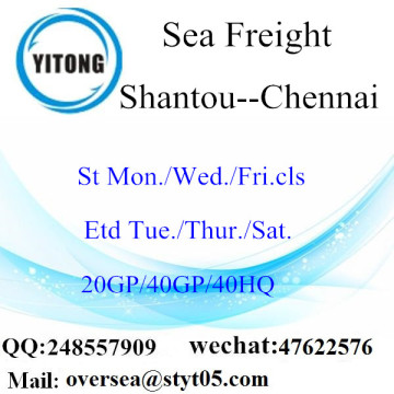 Shantou Port Zeevracht Verzending naar Chennai